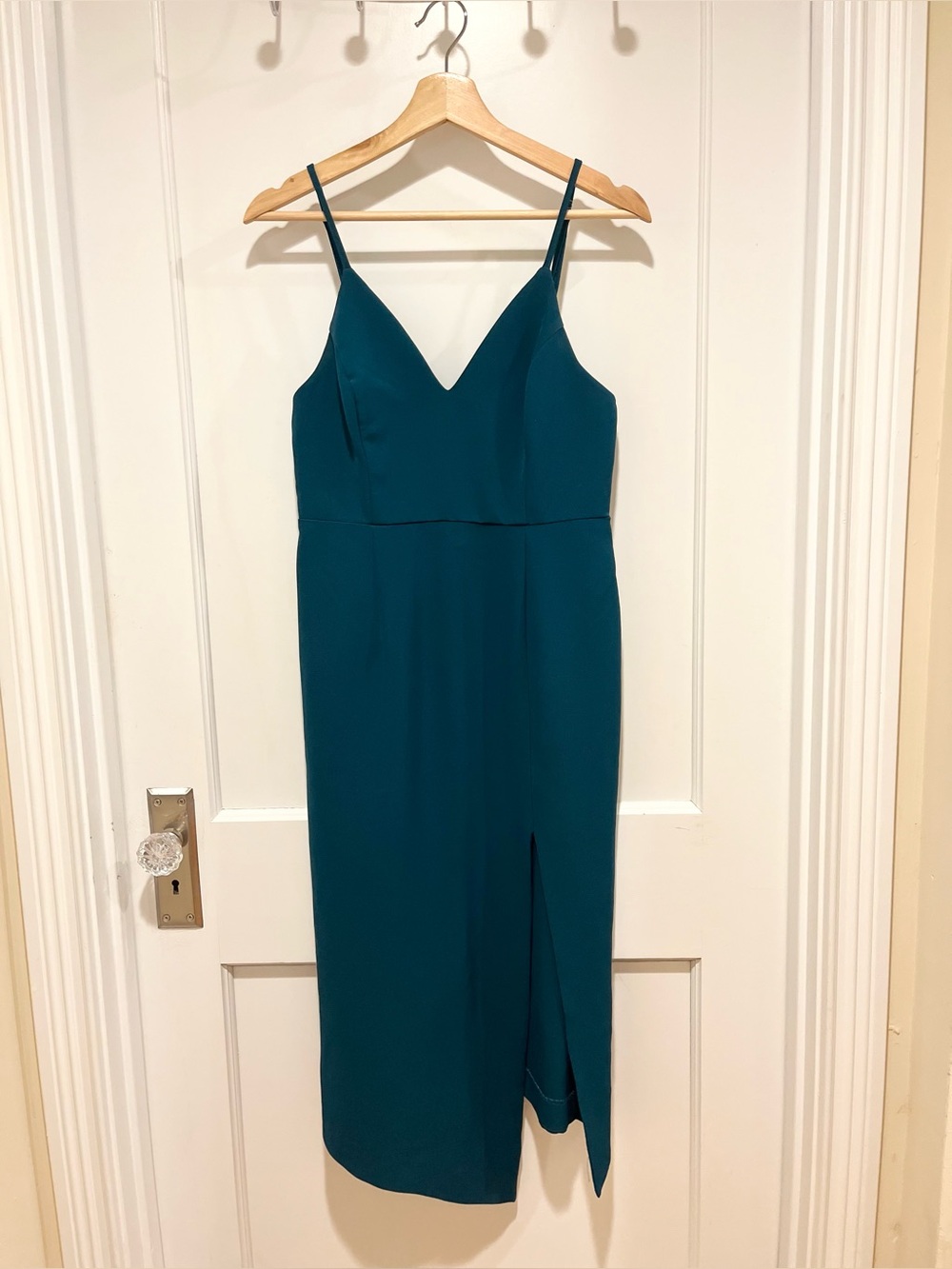 Shona Joy Teal Sheath Midi Cocktail Dress US 6
